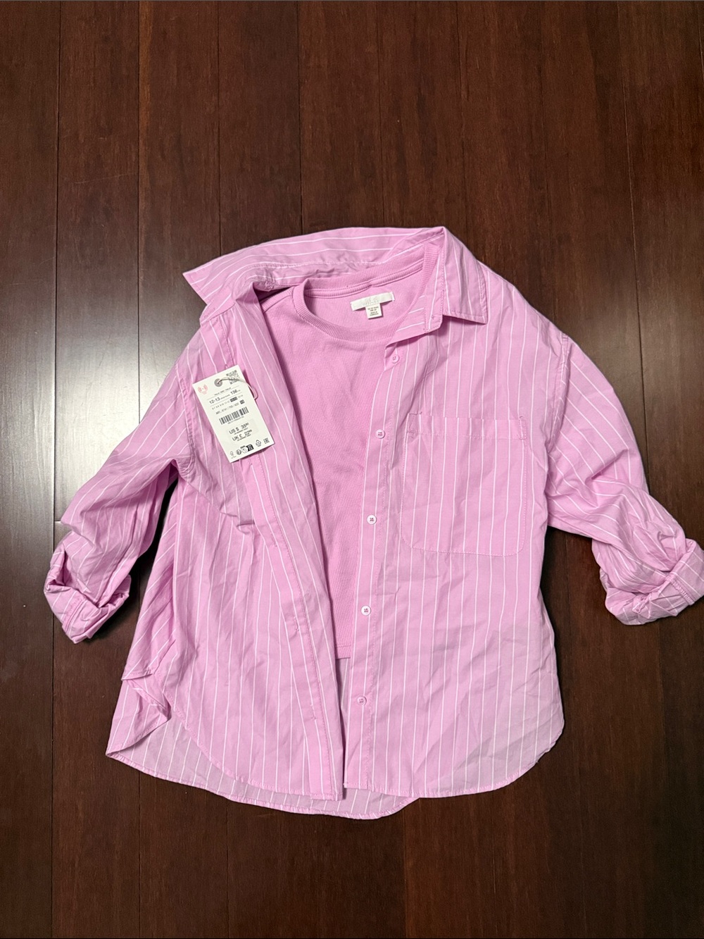 Zara Pink Layered Button-Down Shirt Set